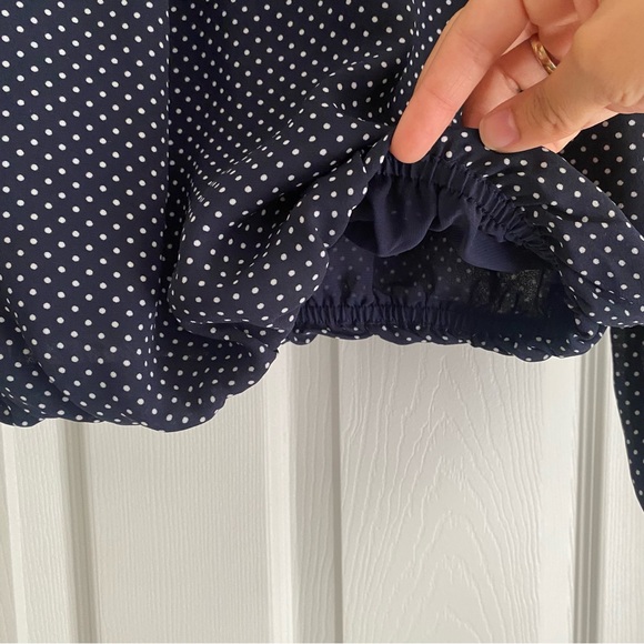 Tommy Hilfiger Blue and White Polka Dot Blouse - Picture 4 of 5